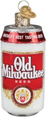 Miniatura 9 de Old World Christmas Botella de luna azul soplado adorno para árbol de Navidad, decoración navideña hecha a mano, colección de cerveza