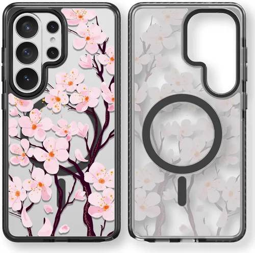 Miniatura 197 de Rosarnnah Funda compatible con Samsung Galaxy S24 Ultra, bonita estética, a la moda, divertida funda con estampado de gatito y gato, duradera a