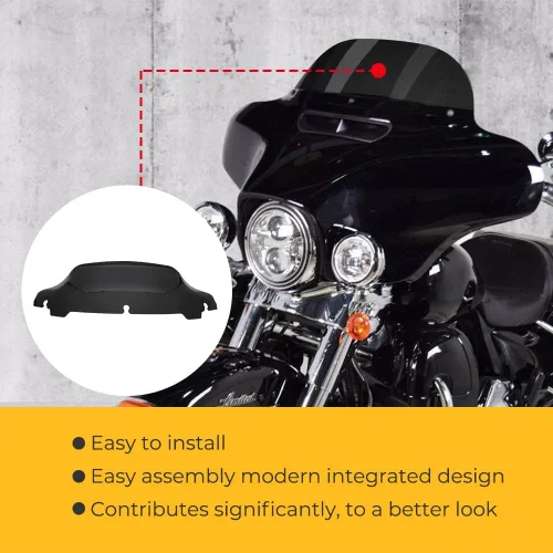 Miniatura 4 de Parabrisas ondulado negro de 7 pulgadas para Harley Touring Electra Street Glide Ultra Limited Trike Trike Ultra Classic FLHT FLHX FLHXS FLHTK