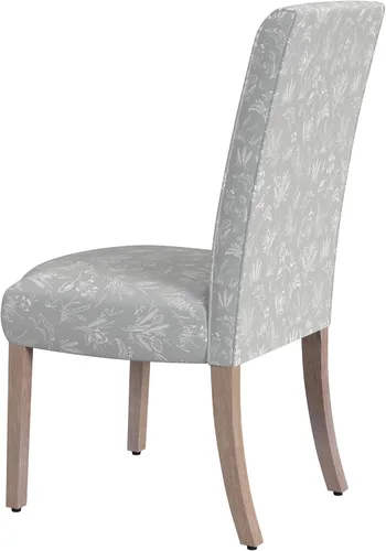 Miniatura 254 de Homepop Silla de comedor con detalles festoneados, sillas de comedor Parsons tapizadas, muebles decorativos para el hogar, tejido gris claro