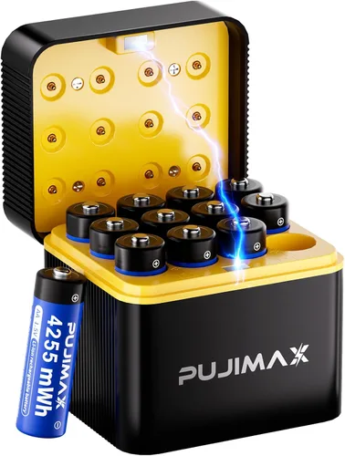 Miniatura 7 de PUJIMAX Baterías AA recargables de litio de 4255 mWh, cargador rápido USB C, salida constante de 1.5 V y baterías dobles A con más de 2000 ciclos