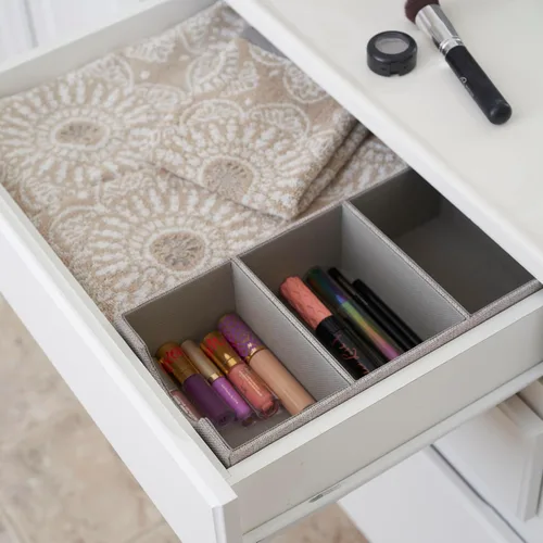 Miniatura 3 de Household Essentials Gris 727-1 Caja Organizadora de Cajón Profunda de 3 Secciones para Almacenamiento 12 pulgadas x 6.13 pulgadas x 3.13 pulgadas