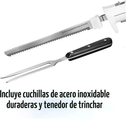 Miniatura 7 de Juego de cuchillos eléctricos Hamilton Beach para cortar carnes, aves, pan, espuma para manualidades y más, hojas serradas reciprocantes de acero
