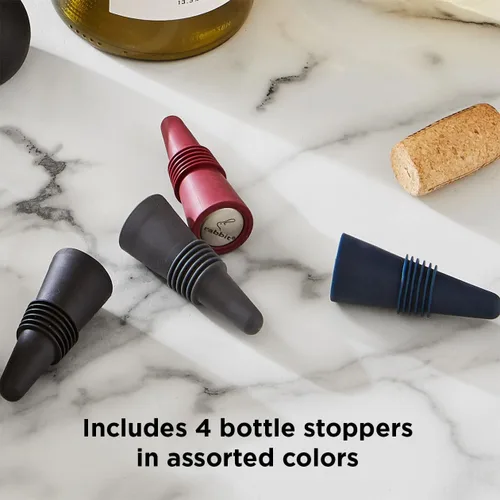 Miniatura 5 de Rabbit W6121 - Juego de 4 tapones para botellas de vino, multicolor para preservar la frescura, elegante y duradero, perfecto para fiestas y regalos