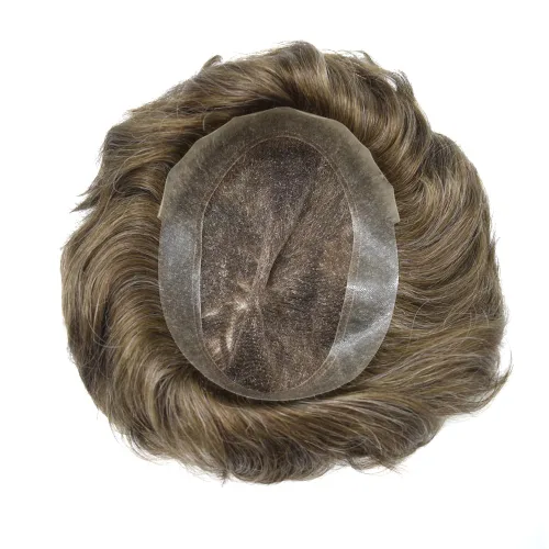 Miniatura 204 de Toupee para hombres Piezas de cabello humano real Encaje suizo para hombres Toupee unidades de cabello humano europeo para hombres Hairpieces
