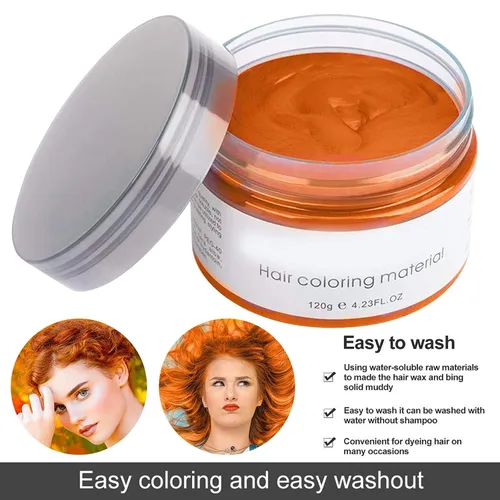 Miniatura 2 de Spray de color naranja para el cabello, cera temporal de 4.23 onzas, color natural lavable, cera para el cabello para niños y mujeres, pomadas