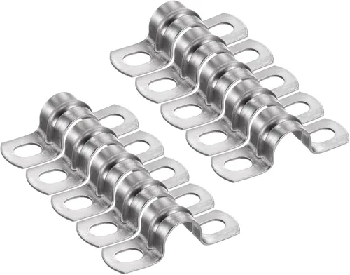 Miniatura 85 de HARFINGTON 10 abrazaderas de conducto de 5/16 pulgadas y 0.315 in, abrazadera de tubo M8 U, correa de tubo rígida de acero inoxidable, soporte