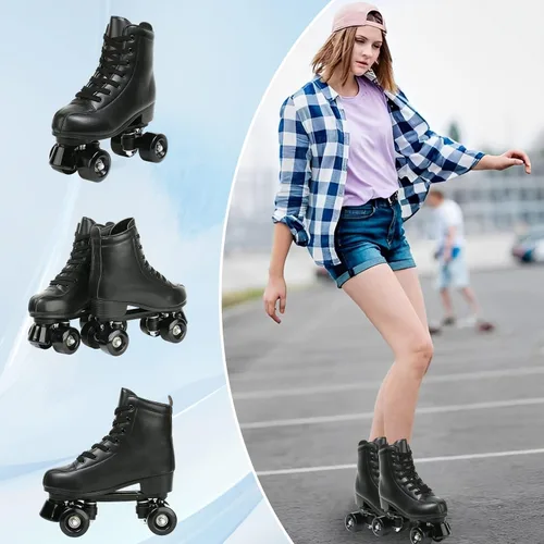Miniatura 6 de Jessie - Patines de piel sintética ajustables de cuatro ruedas de alta calidad para mujeres, hombres, niños y niñas - Interior y exterior Rueda