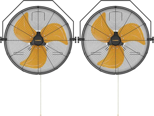 CAMMOO Ventilador de montaje en pared de 18 pulgadas, cable de alimentación extendido de 6.6 pies, ajuste de inclinación de 360°, ventilador