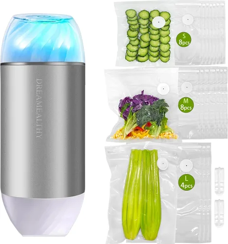 Miniatura 11 de 20 bolsas reutilizables de sellado al vacío para alimentos, compatibles con la mayoría de selladores al vacío de mano, sin BPA, bolsas Sous Vide