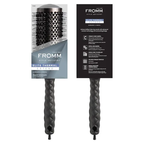 Miniatura 6 de Fromm Elite Thermal Ceramic x Ionic - Cepillo redondo de 2 pulgadas para golpes expertos y secado más rápido del cabello, barril extendido
