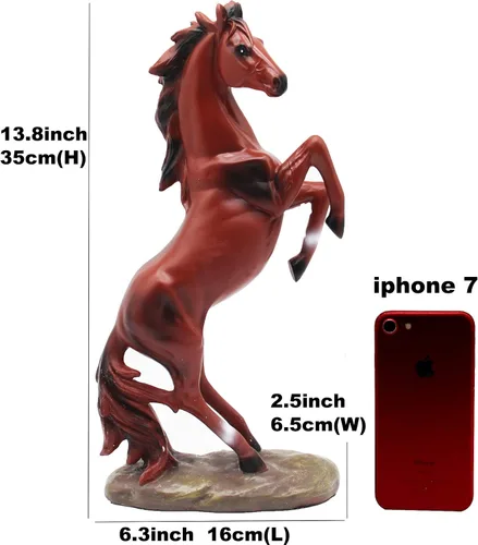 Miniatura 4 de H&W Estatua de resina de caballo de pie de 13.8 pulgadas de alto, figura de arte de caballo, adornos decorativos para el hogar y la oficina