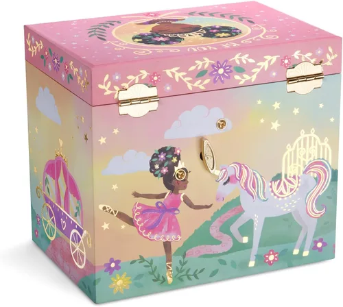 Miniatura 7 de Jewelkeeper Caja de música de bailarina y juego de joyas para niñas pequeñas 3 regalos de bailarina para niñas diseño de reina pequeña caja