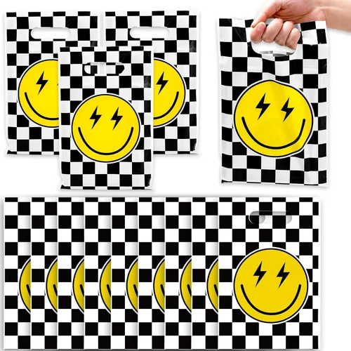 Miniatura 8 de Whaline 72 bolsas de regalo de fiesta de Navidad, bolsas de golosinas de plástico para regalos de fiesta de Navidad, suministros de envoltura