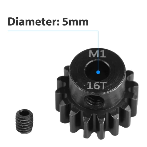 Miniatura 3 de AIMROCK Juego de 5 engranajes de piñón de motor Mod 1 RC: piezas de actualización para motor de eje de 1/8 de automóvil RC de 0.197 in
