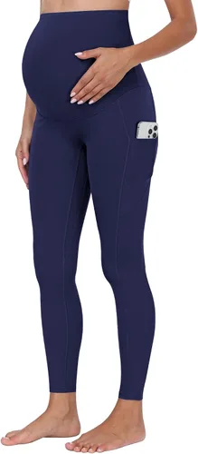 Miniatura 13 de WHOUARE Leggings de maternidad sobre el vientre con bolsillos para mujer, cintura alta, entrenamiento, pantalones de yoga