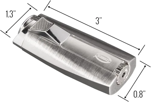 Miniatura 5 de Cobber Antorcha recargable y resistente al viento doble llama de chorro de butano encendedor para hombres ideas de regalo (plata)