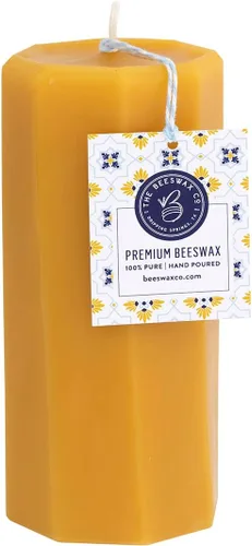Miniatura 8 de The Beeswax Co Pillar - Vela de cera de abejas – Perfumada a miel natural – Larga duración y ecológica – Mecha de algodón – Quema lenta – Cera