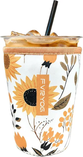 Miniatura 16 de Fundas de neopreno reutilizables aisladas para café helado, fundas para tazas de café helado, fundas para bebidas heladas y calientes