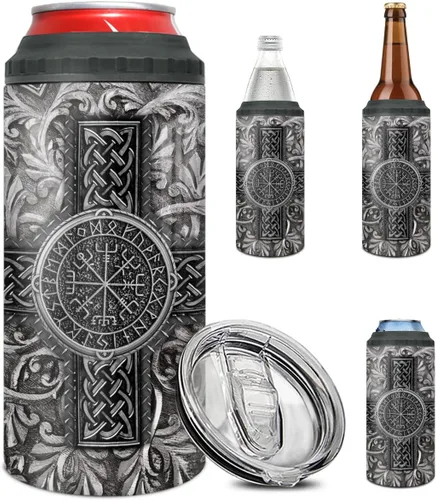Miniatura 10 de winorax Vaso de béisbol 4 en 1, enfriador de latas de béisbol de acero inoxidable, vasos aislados para café, taza de viaje con tapa, vasos de regalo