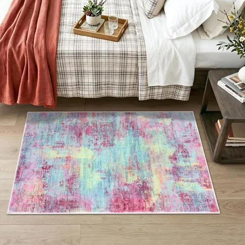 Miniatura 1135 de IOHOUZE Alfombra abstracta lavable de 3 x 12 pies para pasillos, antideslizante para cocina, camino de entrada de lana sintética para interiores