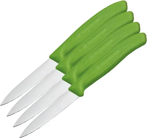 Miniatura 4 de Victorinox Cuchillo de pelar clásico suizo de 3.25 pulgadas con borde recto, punta de lanza, naranja, pelar de 3.25 pulgadas
