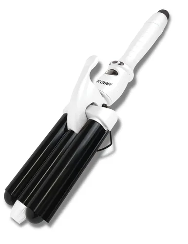 Arrojo Varita onduladora de sirena de triple barril, tecnología infrarroja, rizador de control de temperatura, rizador iónico positivo, rizador de 3