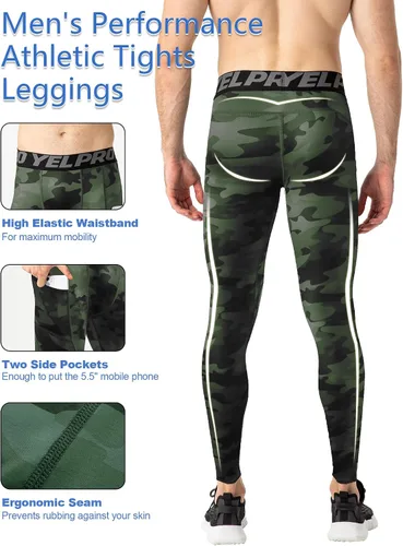 Miniatura 25 de SPVISE Pantalones de compresión para hombre, leggings para deportes, gimnasio, mallas atléticas frescas y secas, capa base para correr, fútbol