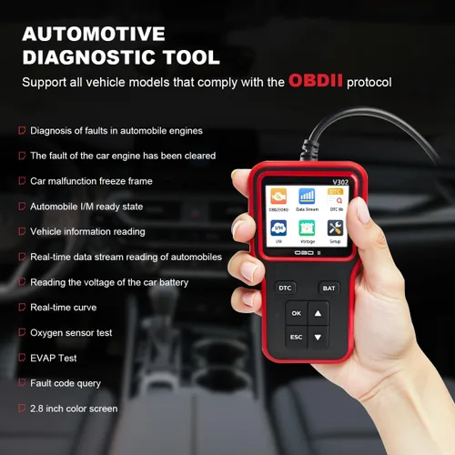 Miniatura 2 de Escáner OBD2 para Automóvil Herramienta de Diagnóstico, Lector Profesional de Códigos de Falla del Motor Auto OBD II con Reinicio, Probador