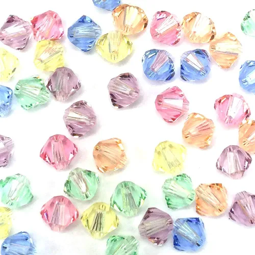 Miniatura 3 de 50 piezas de cristal austriaco Austria 5328 0.197 in Crystal Xilion Bicone Beads Rhinestone DIY Joyería Marking Baby Colors Mix Collar Pulsera