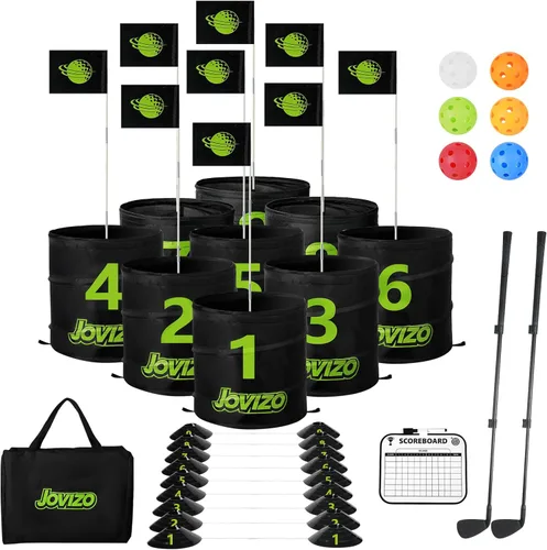 Juego de astillado de golf con 2 palos retráctiles y 9 agujeros, juego de golf portátil para adultos y niños, juguete de práctica deportiva para