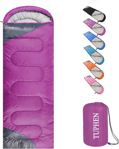 Miniatura 14 de tuphen - Sacos de dormir para adultos, niños, niñas, mochileros, senderismo, camping, forro de microfibra, clima frío y cálido, 4 estaciones, uso
