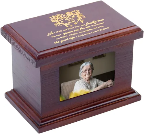 Urnas Pequeñas de Madera de 5.5 Pulgadas para Cenizas, Urnas Memoriales Funerarias con Marco para Fotos, Urnas Pequeñas de Recuerdo, Cajas y Ataúdes