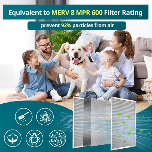 Miniatura 4 de Torjim 10x20x1 MERV8 Filtro de aire, filtro electrostático lavable y reutilizable, filtro para aire acondicionado/calefacción, filtro permanente