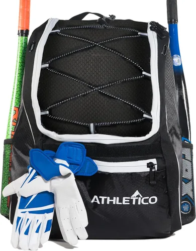Miniatura 3 de Athletico - Mochila para bate de béisbol, mochila para equipamiento y accesorios de béisbol, T-Ball y sóftbol para jóvenes y adultos Para guardar