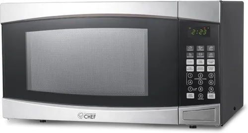 Miniatura 12 de COMMERCIAL CHEF Microondas de 1.4 pies cúbicos con 10 niveles de potencia, microondas pequeño con botón pulsador, microondas de 1100 vatios