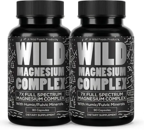 Miniatura 12 de Wild Foods Suplemento complejo de magnesio con formas 7X Alta absorción, espectro completo, fácil digestión 500 mg de glicinato, bisglicinato