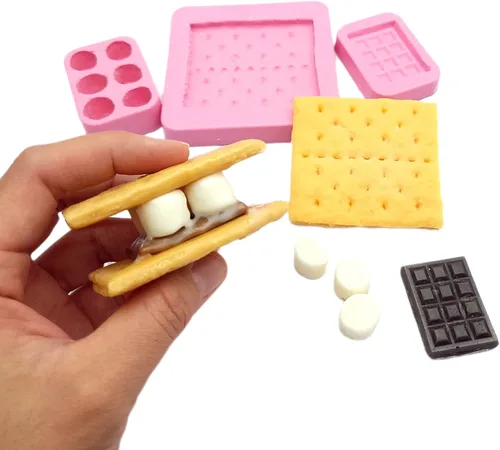 Miniatura 6 de Graham galletas miel molde cera molde resina jabón realista flexible NC013