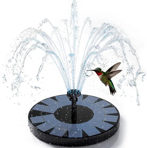 AISITIN Bomba de fuente solar de 2.5 W, 6.7 pulgadas, bomba de fuente de agua para baño de pájaros, bomba solar para fuente con 6 boquillas para