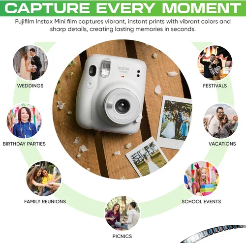 Miniatura 5 de Fujifilm Instax Mini - Película instantánea para cámaras instantáneas mini, captura recuerdos en cualquier momento y en cualquier lugar con el paño