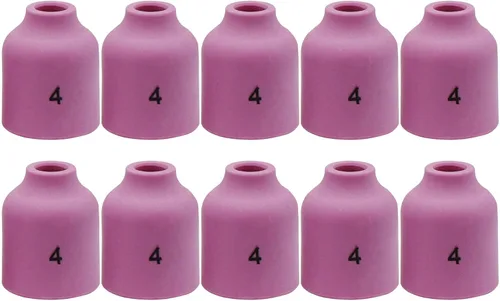 Miniatura 12 de 10 unids TIG lente gas alúmina boquilla cerámica taza 53n58 53n59 53n60 53n61 53n61s #4 #5 #6 # 7 #8 para la antorcha de soldadura TIG 9 20 25