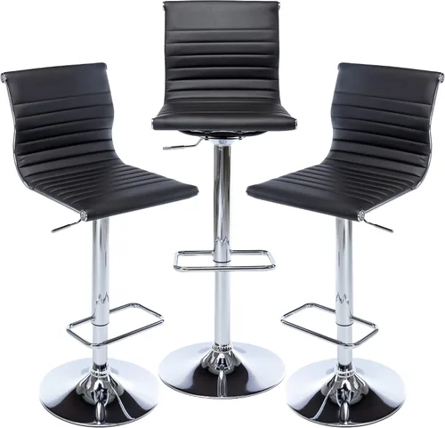 Miniatura 26 de chairus Juego de 2 taburetes de bar giratorios modernos, taburetes de bar ajustables con altura de mostrador, taburetes de piel sintética sin brazos