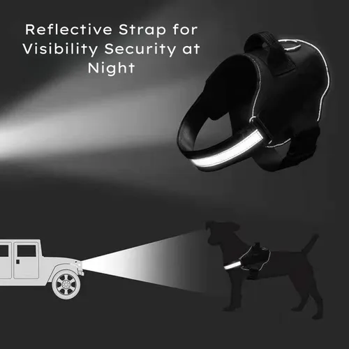 Miniatura 6 de Arnés para perro para cachorros pequeños, sin estrangulamiento, reflectante, ajustable, acolchado, para caminar y entrenar fácilmente (negro, XS)