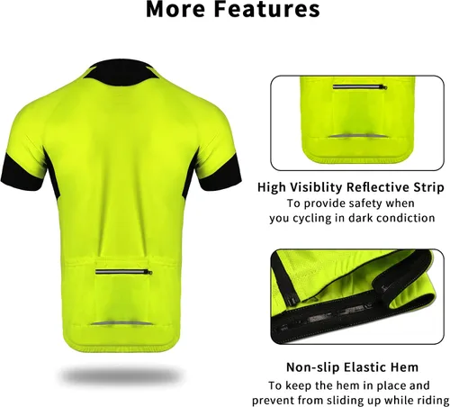 Miniatura 4 de Cycling Bike Jersey for Men Short and Long Sleeve Bike Bicycle Shirts Biking Clothing Breathable Quick-Dry Shirt with Pockets