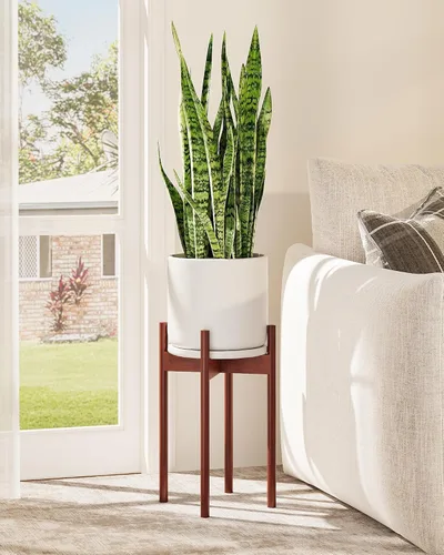 Miniatura 11 de GENTINGBRO Soporte Ajustable para Plantas de Interior, Soporte de Bambú para Plantas que se Ajusta a 8 9 10 11 12 Pulgadas, Pequeño Soporte