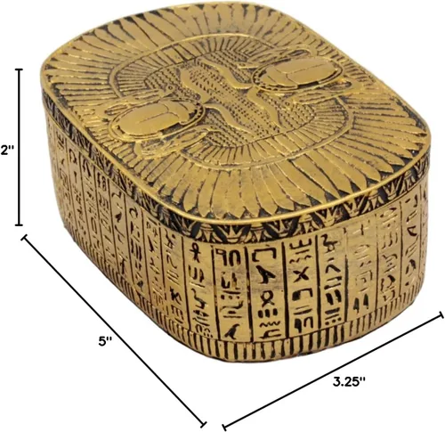 Miniatura 8 de YTC - Amuleto de escarabajo de doble ala con temática egipcia dorada