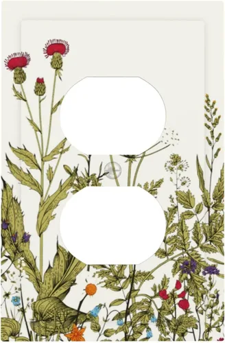 Miniatura 109 de Placa de pared decorativa en blanco de 1 gang sin dispositivo para receptáculo hippie de mediados de siglo 1970 años 60 abstracto boho años 70 sol