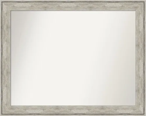 Miniatura 391 de Amanti Art Espejo de baño plateado para sobre fregadero, 28 x 47 pulgadas, espejo rectangular de plata imperial, marco de madera tradicional de gran