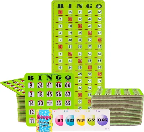 Miniatura 15 de MR CHIPS Tarjetas de bingo a prueba de atascos con ventanas deslizantes, 25 tarjetas de obturador de bingo reutilizables, 75 tarjetas de llamadas