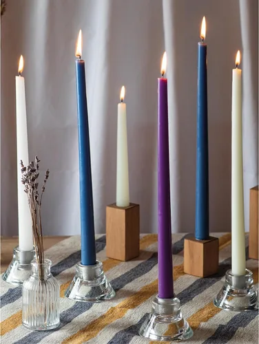 Miniatura 7 de CANDWAX - Velas cónicas de 14 pulgadas, juego de 4, velas altas para el hogar, ideales como velas de boda, color morado